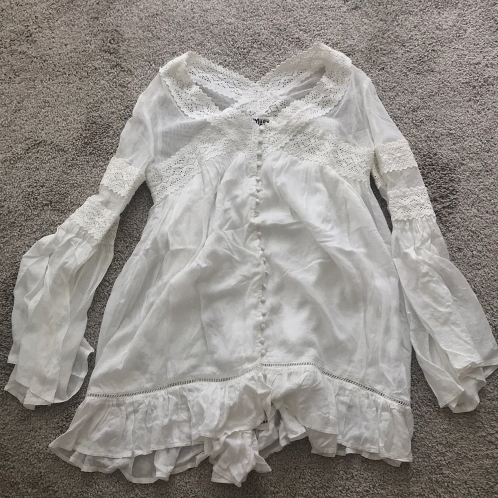 White/ cream swim cover up